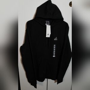 ADIDAS TREFOIL ESSENTIAL PULLOVER HOODIE TRIPLE BLACK MEN SZ XL BRAND NEW IN BOX